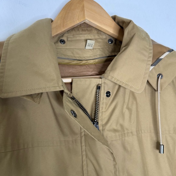 Burberry London Hooded Raincoat Trench Coat Women’s US 14 Tan Check Lining - Picture 12 of 15